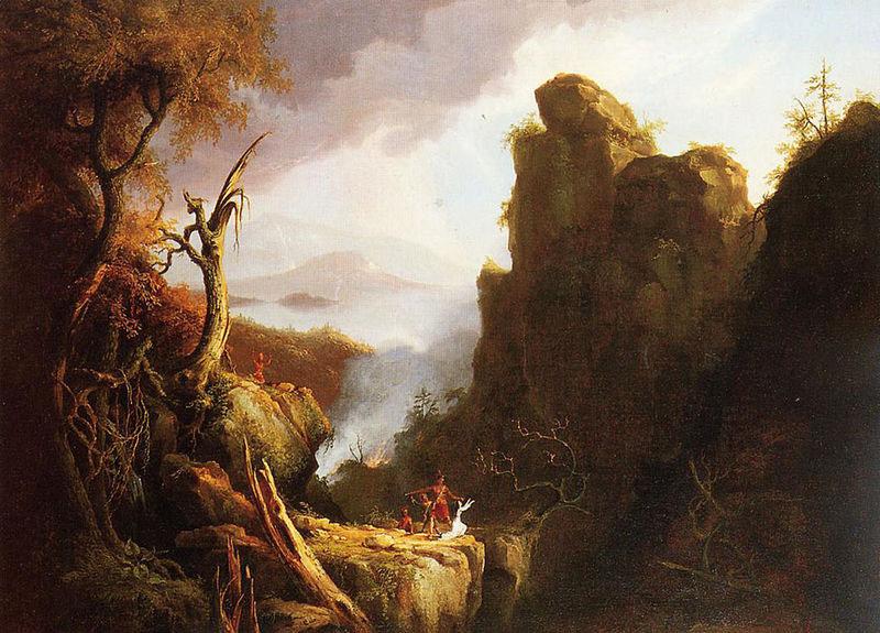 Thomas Cole Indian Sacrifice, Kaaterskill Falls and North South Lake Germany oil painting art